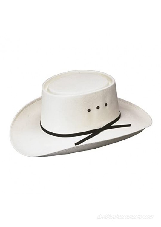 Western Paso Fino San Jose Gambler Hat Straw White Made in Mexico (Elastic S/Md)