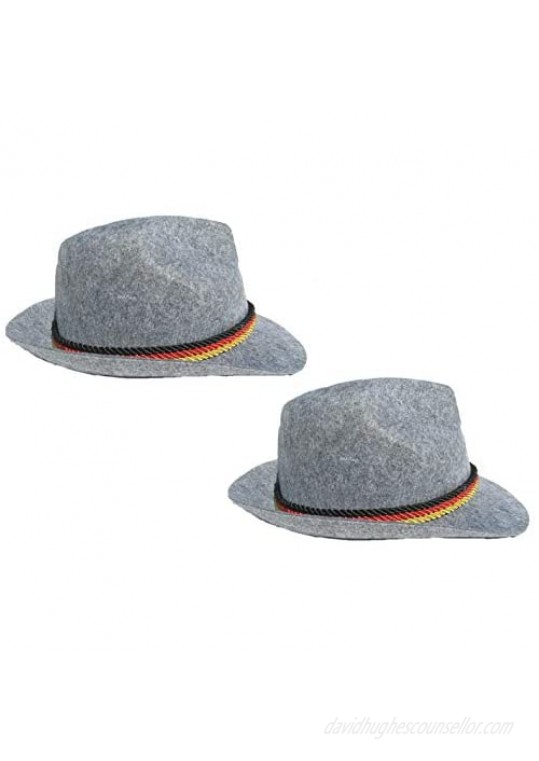 2 Pack German Alpine Hat Alpine Fedora Brown
