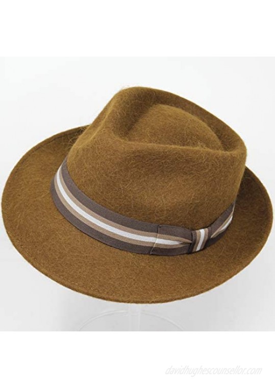 Alpaca Doyle - Teardrop Fedora Hat - Premium Alpaca Wool Felt - Crushable for Travel - Water Resistant - Unisex