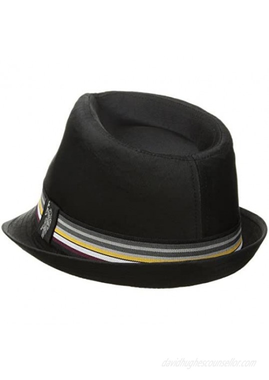 Concept One Men's Cotton Twill Fedora Striped Grosgrain Hatband
