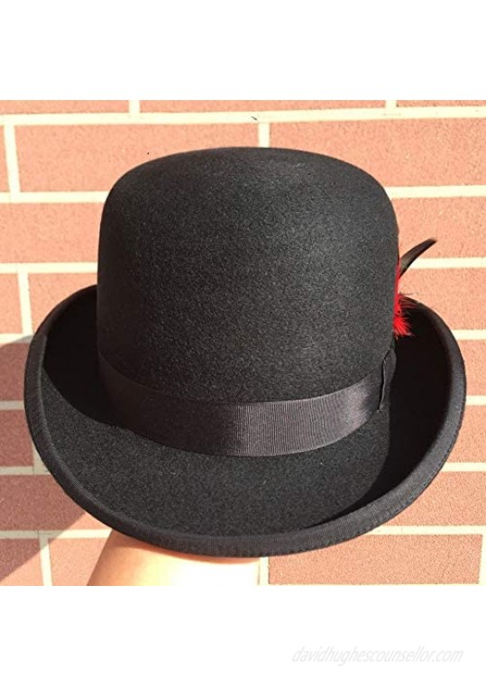 Derby Hat Black Wool Felt Bowler Hat for Men Women
