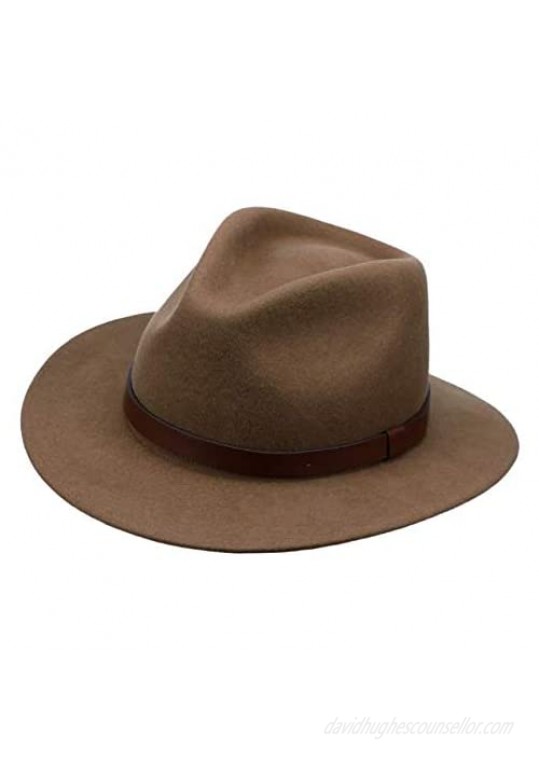 Fedora Hats for Women Wide Brim Fedoras Hats for Men with Belt Buckle Panama Hat Classic Unisex (55-61cm)