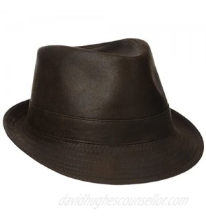 Henschel Men's Faux Ultra-Suede Leather Fedora with Satin Lining