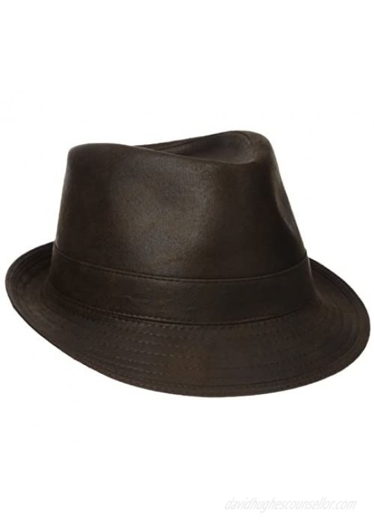 Henschel Men's Faux Ultra-Suede Leather Fedora with Satin Lining