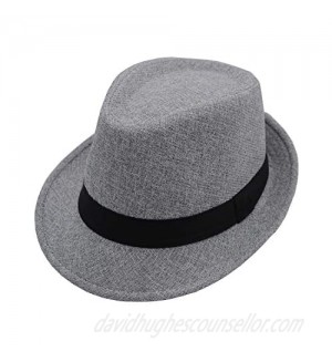 JEEDA Vintage Fedora Trilby Jazz Gentleman's Flat Hat Panama Hat for Men Women