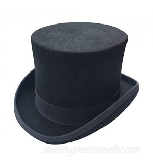Magician Felt Hat President Party Theater Quality 100% Wool Satin Lined Men’s Top Hat S M L Black