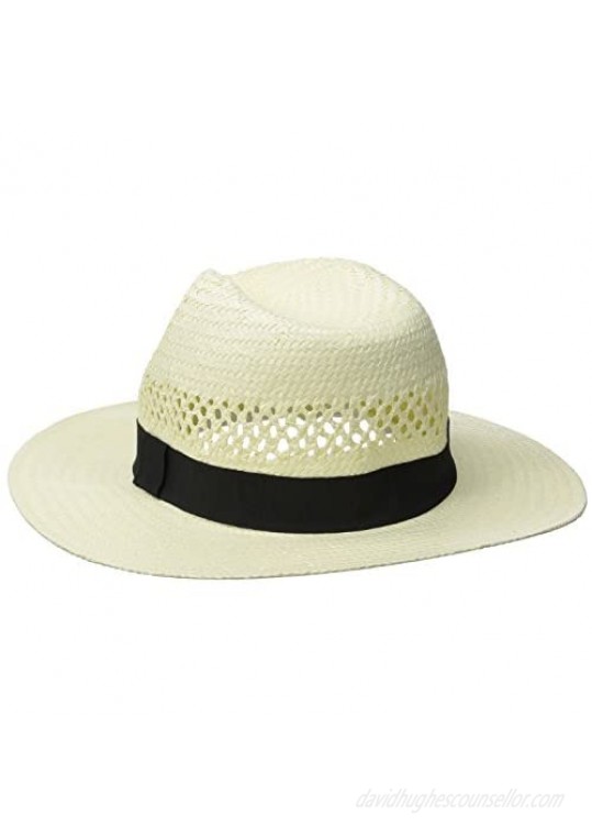 San Diego Hat Co. Men's Woven Paper Fedora Hat with Vented Crown and Stretch Band