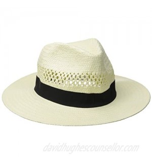 San Diego Hat Co. Men's Woven Paper Fedora Hat with Vented Crown and Stretch Band