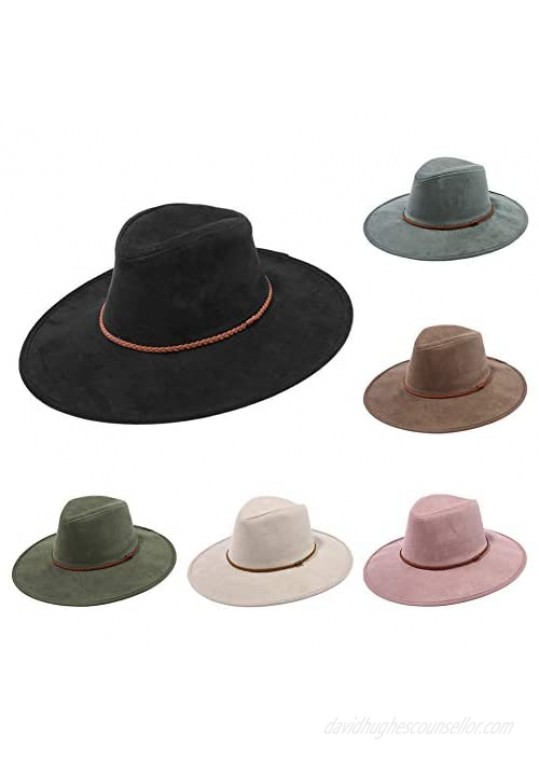 Vintage Wide Brim Fedora Hats for Men & Women XL Size Panama Felt Hat Sun Hat Water-Resistant