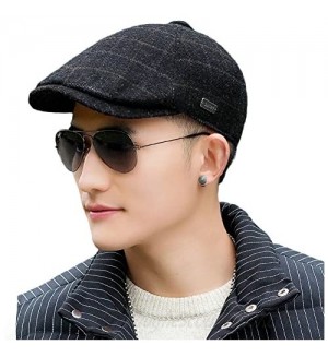 2020 New Mens Winter Wool Newsboy Cap Adjustable Cold Weather Flat Cap Soft Lined
