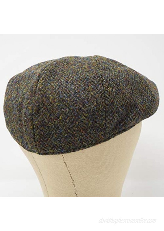 Borges & Scott Dingwall 8 Piece Flat Cap - 100% Handwoven Wool - Harris Tweed - Water Resistant