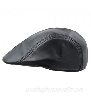 IFSUN Men's Classic Leather Cap Newsboy Golf Flat Ivy Hat
