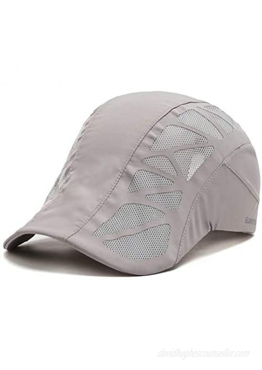 Men Breathable Outdoor Sun Visor Hats Quick Dry Mesh Newsboy Cabbie Caps