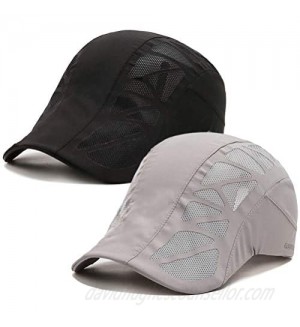Men Breathable Outdoor Sun Visor Hats Quick Dry Mesh Newsboy Cabbie Caps