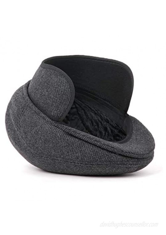 Men Winter Flat Cap Newsboy Cap with Earmuffs Gatsby Driving Cap Beret Hat