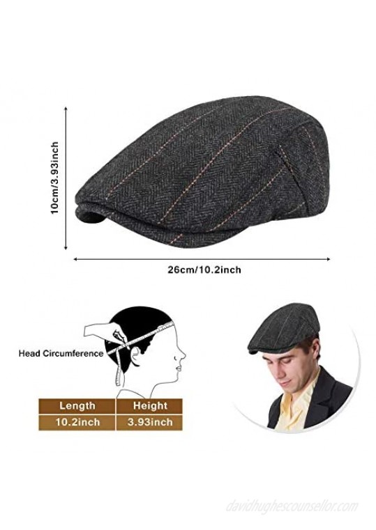 Newsboy Hat Cap for Men Classic Herringbone Newsboy Ivy Hat 1920s Mens Gatsby Costume Accessories