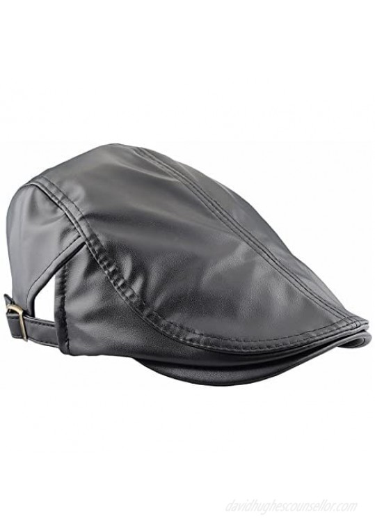 squaregarden Flat Caps for Men Beret Leather Hat Cabbie Gatsby Newsboy Cap Ivy Irish Hats