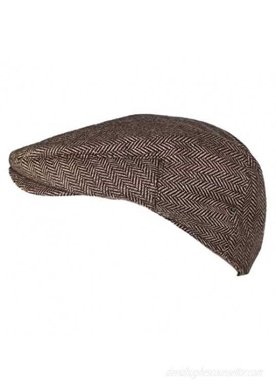 Ted & Jack - Street Easy Herringbone or Plaid Driving Cap with Quilted Lining