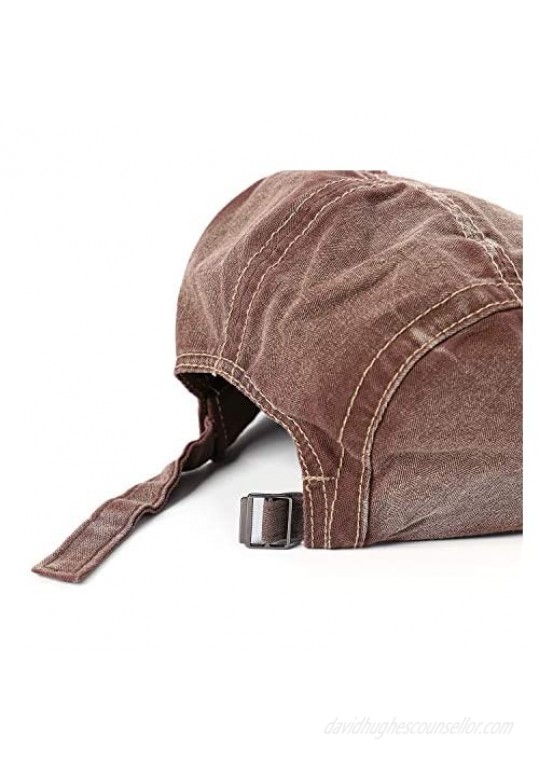 TOHUIYAN Men's Newsboy Cap Vintage Cotton Flat Caps Casual Duckbill Visor Cabbie Hat