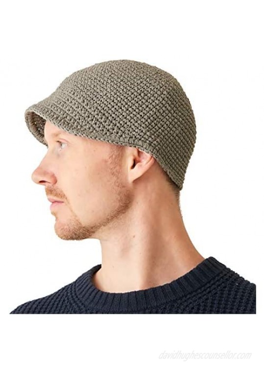 CHARM Mens Kufi Beanie Hat - Billed Skull Cap Cotton Chemo Hat Sensitive Skin