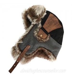 Comhats Faux Fur Trapper Hat for Men Cotton Warm Ushanka Russian Hunting Hat