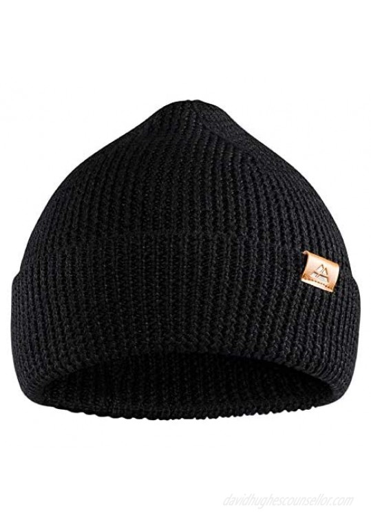 DANISH ENDURANCE Classic Merino Wool Beanie for Men & Women  Soft Unisex Cuffed Plain Knit Hat with Recycled Materials