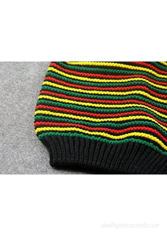 ganesha Unisex Jamaica Reggae Rainbow Stripes Oversized Slouch Winter Beanie Hat