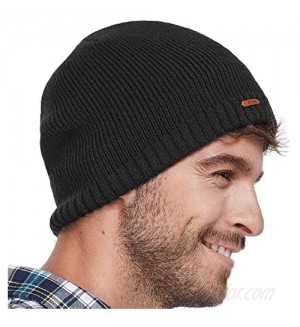 LETHMIK Fleece Lined Beanie Hat Mens Winter Solid Color Warm Knit Ski Skull Cap