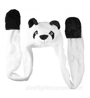 Panda Bear Cute Plush Animal Winter Ski Hat Beanie Aviator Style Winter
