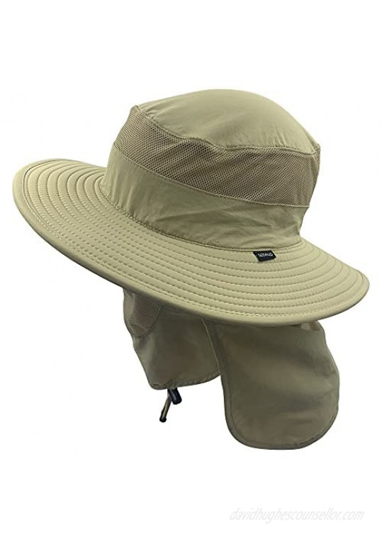 SOBEYO Unisex Outdoor Snap Hats Fishing Hiking Boonie Hunting Brim Ear Neck Cover Sun Flap Cap