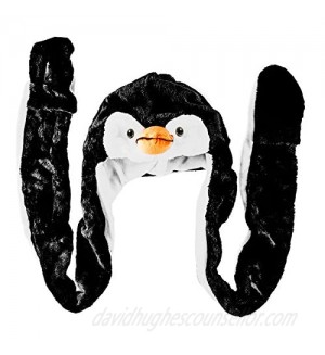 Super Z Outlet Penguin Plush Animal Winter Ski Hat Beanie Aviator Style Winter (Long)