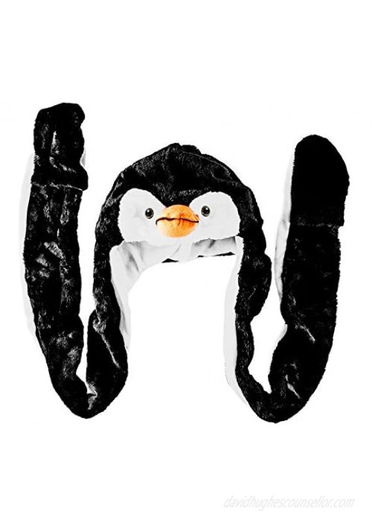 Super Z Outlet Penguin Plush Animal Winter Ski Hat Beanie Aviator Style Winter (Long)