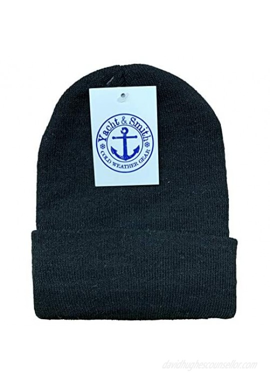 Yacht & Smith Wholesale Bulk Winter Beanies Cold Weather Thermal Stretch Skull Cap Mens Womens Unisex Hat