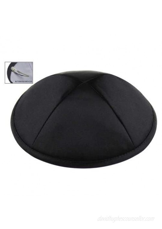 Zion Judaica Deluxe Satin Kippot Bulk Packs or Single Pieces Free Clips