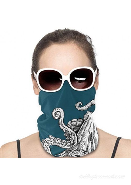 Balaclava Sun Protection Face Mask - Vintage Sea Monster Cool Octopus Tentacles Motorcycle Mask Bandana Face Mask Neck Gaiter Head Bands Face Cover Headband Sun Mask