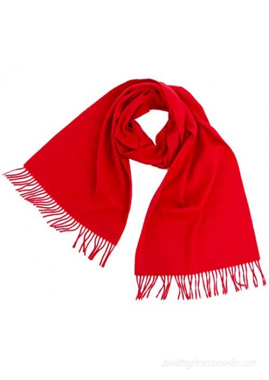 Cashmere 4 U - 100% Cashmere Winter Scarf for Men Woman Solid Colour with Fringes