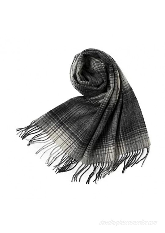 Comhats Cold Weather Scarf Shawl Wrap Womens Mens Fashion Warm Wool Soft Black-White