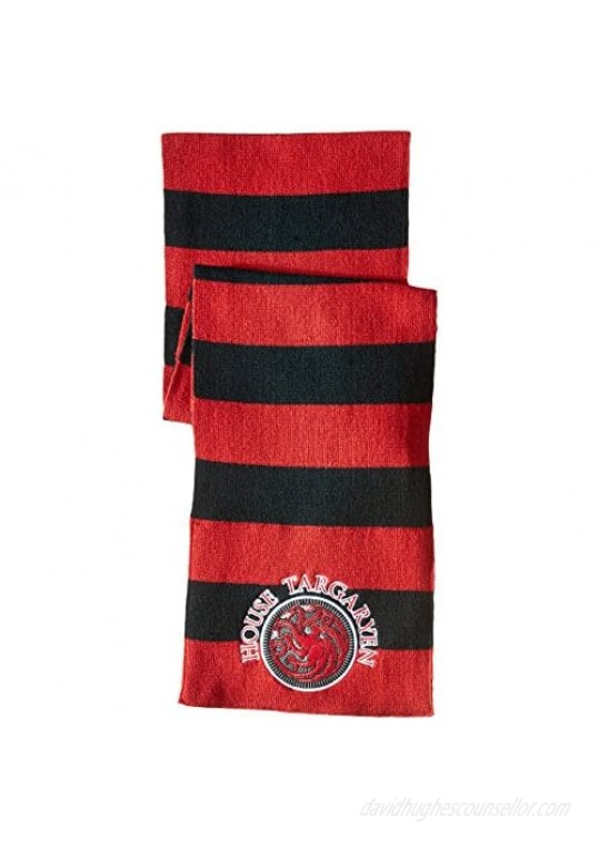 Concept One Men's Game of Thrones Striped Scarf with Targaryen Patch