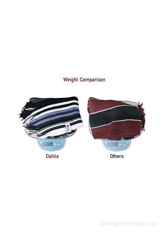 Dahlia Mens Winter Scarf - Synthetic Wool Extra Long & Warm Striped Knit