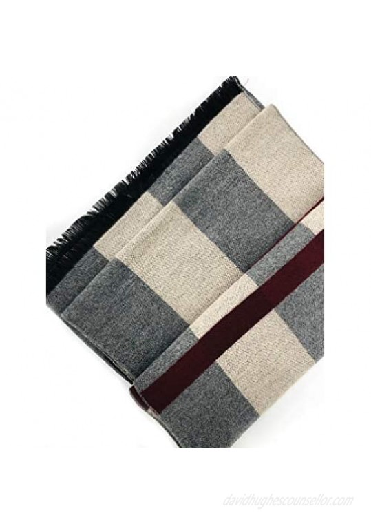 Jiesmart Long Plaid Blanket Winter/Fall Warm Scarf Big Tartan Scarves Wrap Shawl