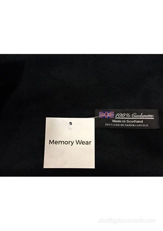 Memory Wear 100% Cashmere Scarf Super Soft - Black and Grey