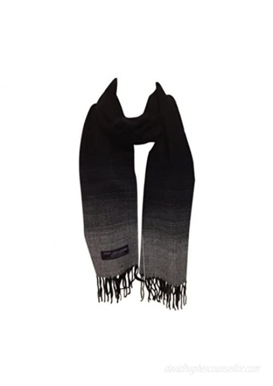 Memory Wear 100% Cashmere Scarf  Super Soft - Black and Grey