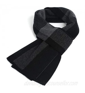 Men's 100 Australia Merino Wool Scarves Soft Warm Long Winter Plaid Scarf for Men Elegant Gift for Men