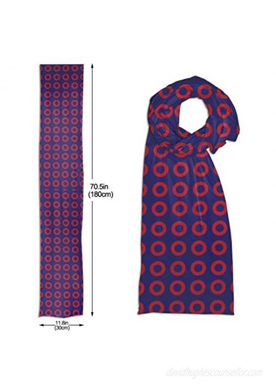Phish Red Donut Circles On Blue Winter Fall Fashion Scarf Warm Long Soft Neckerchief For Men And Women