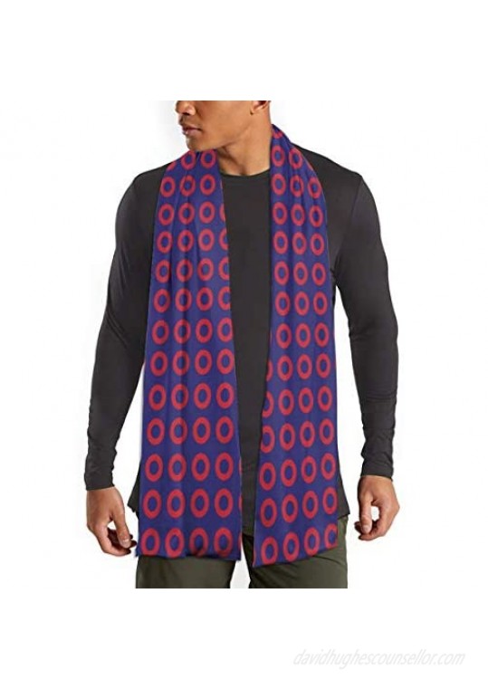 Phish Red Donut Circles On Blue Winter Fall Fashion Scarf Warm Long Soft Neckerchief For Men And Women