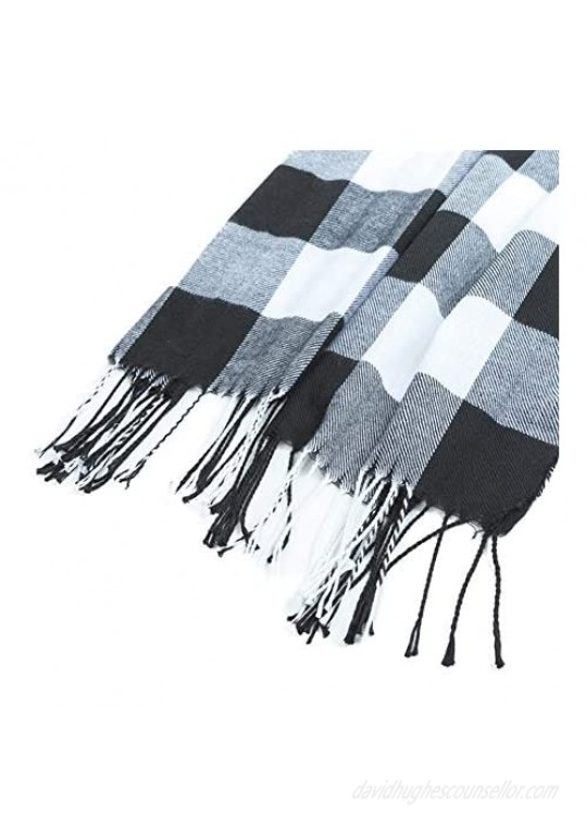Promices Super Soft Luxurious Classic Cashmere Feel Scarf Unisex Winter Plaid Scarves For Men and Women