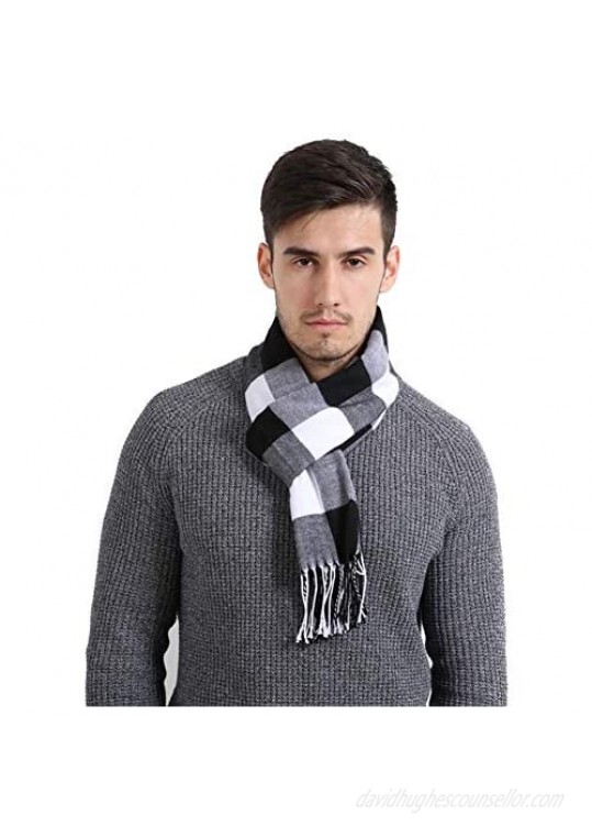 Promices Super Soft Luxurious Classic Cashmere Feel Scarf Unisex Winter Plaid Scarves For Men and Women