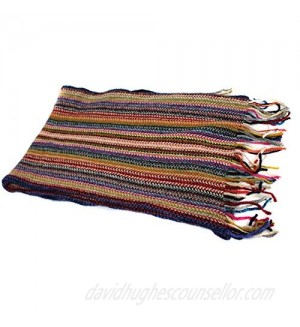 SCARF Alpaca and Wool multicolor stripes made in PERU UNISEX 66x12 inches