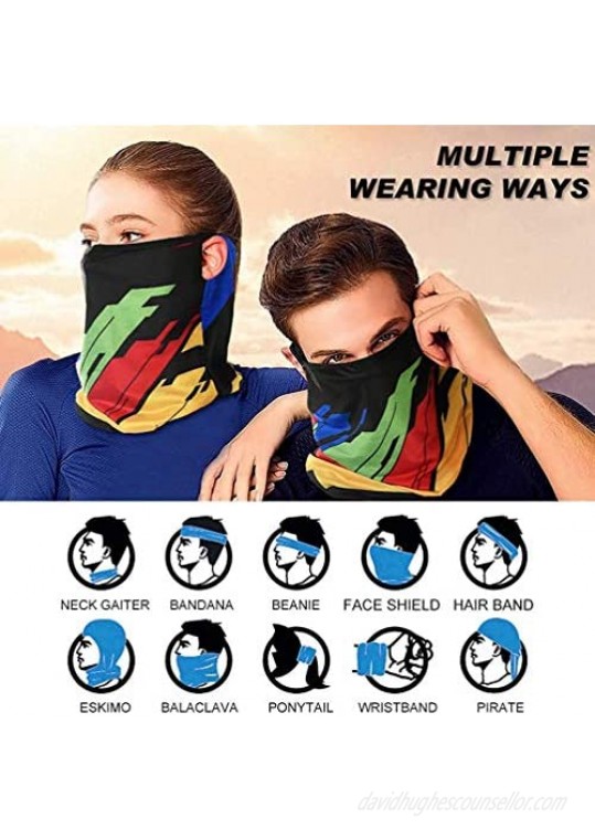 Scarf Bandanas Neck Gaiter with Safety Carbon Filters Multi-purpose Face Cover (Dark Grey)