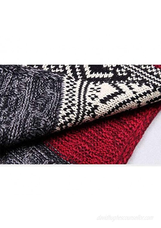 Ypser Knit Winter Soft Scarf for Men Neck Warmer Long Scarves